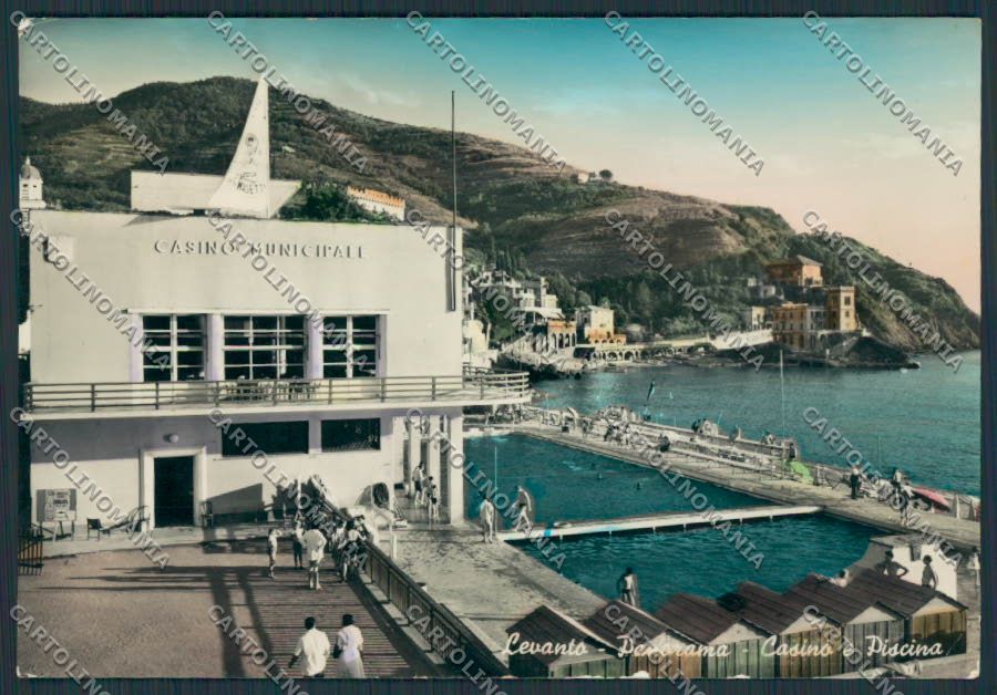 La Spezia Levanto Casinò Piscina foto FG cartolina BB2046 – fronte
