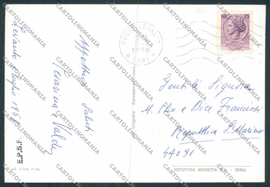 La Spezia Levanto Lungomare Barche foto FG cartolina BB2048 – retro