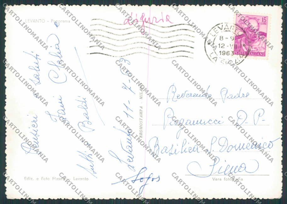 La Spezia Levanto Panorama foto FG cartolina BB2054 – retro