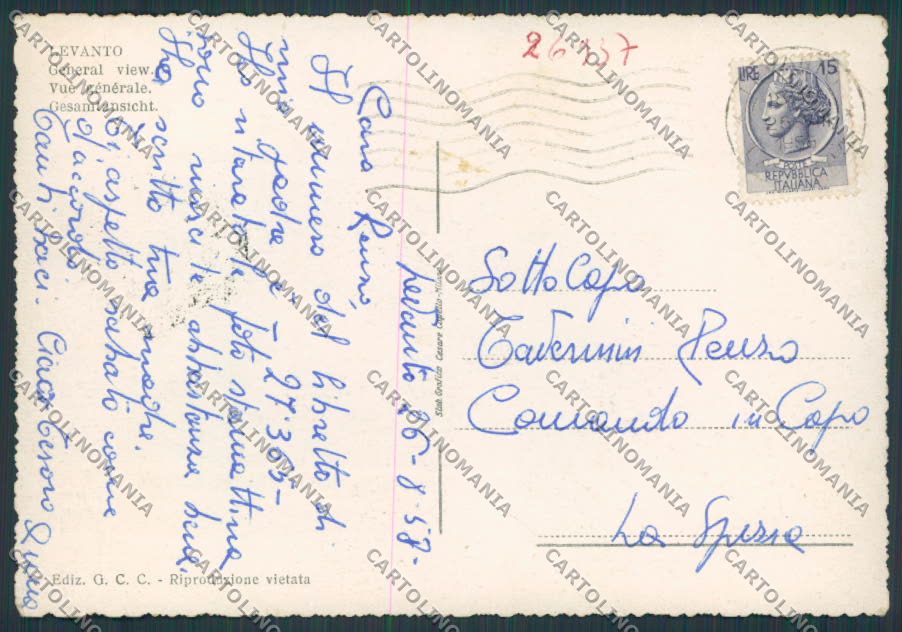 La Spezia Levanto Panorama FG cartolina BB2061 – retro
