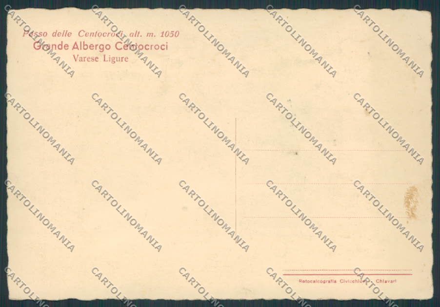 La Spezia Varese Ligure Albergo Cento Croci Passo FG cartolina BB2088 – retro