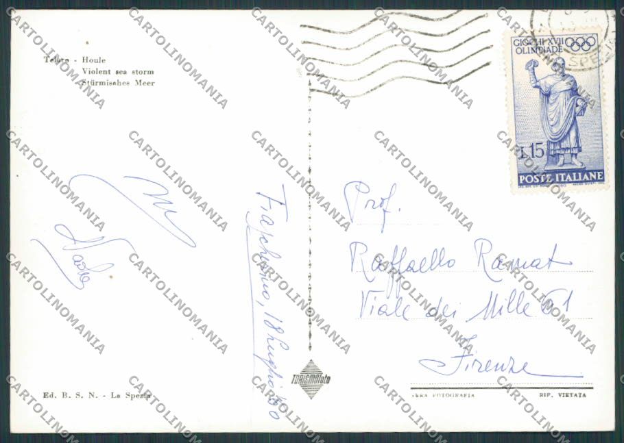 La Spezia Tellaro Mareggiata foto FG cartolina BB2094 – retro