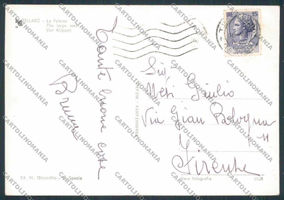 La Spezia Tellaro Scogliera foto FG cartolina BB2095 – retro
