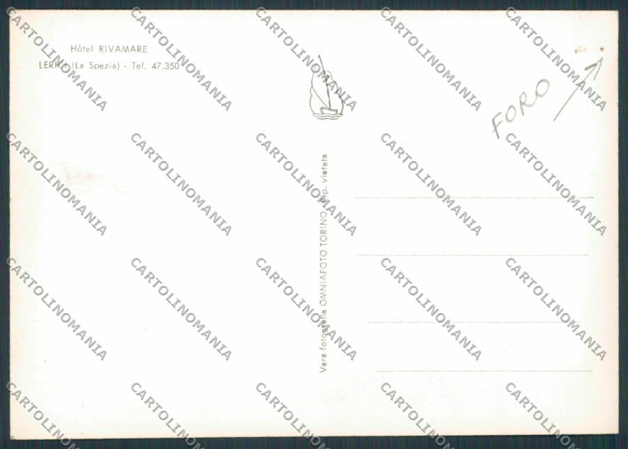 La Spezia Lerici Hotel Rivamare FORO foto FG cartolina BB2103 – retro