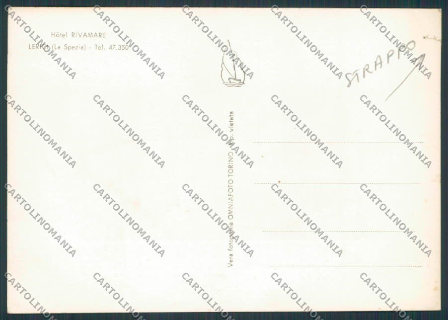 La Spezia Lerici Hotel Rivamare STRAPPINO foto FG cartolina BB2104 – retro