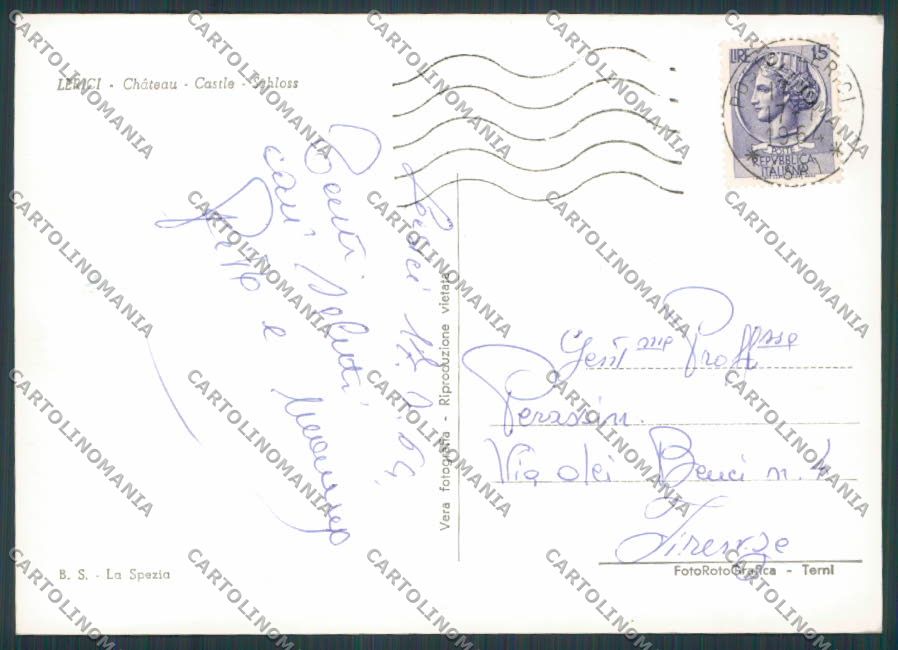 La Spezia Lerici Castello foto FG cartolina BB2105 – retro