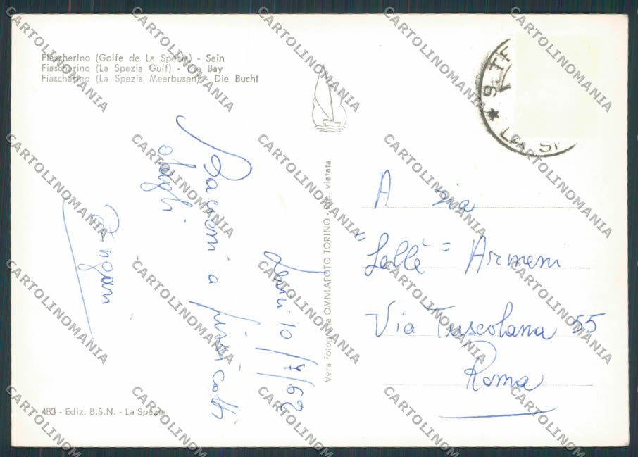 La Spezia Fiascherino Insenatura foto FG cartolina BB2122 – retro