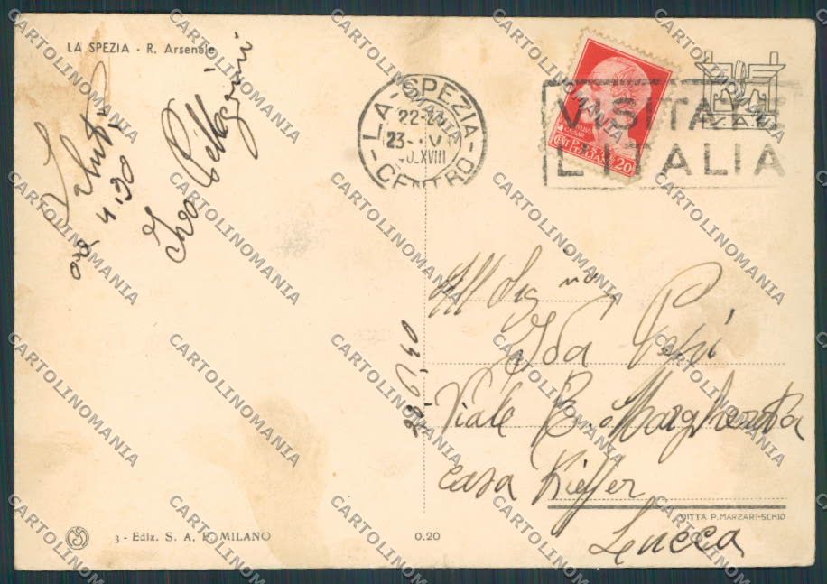 La Spezia Città Arsenale STRAPPINO FG cartolina BB2138 – retro