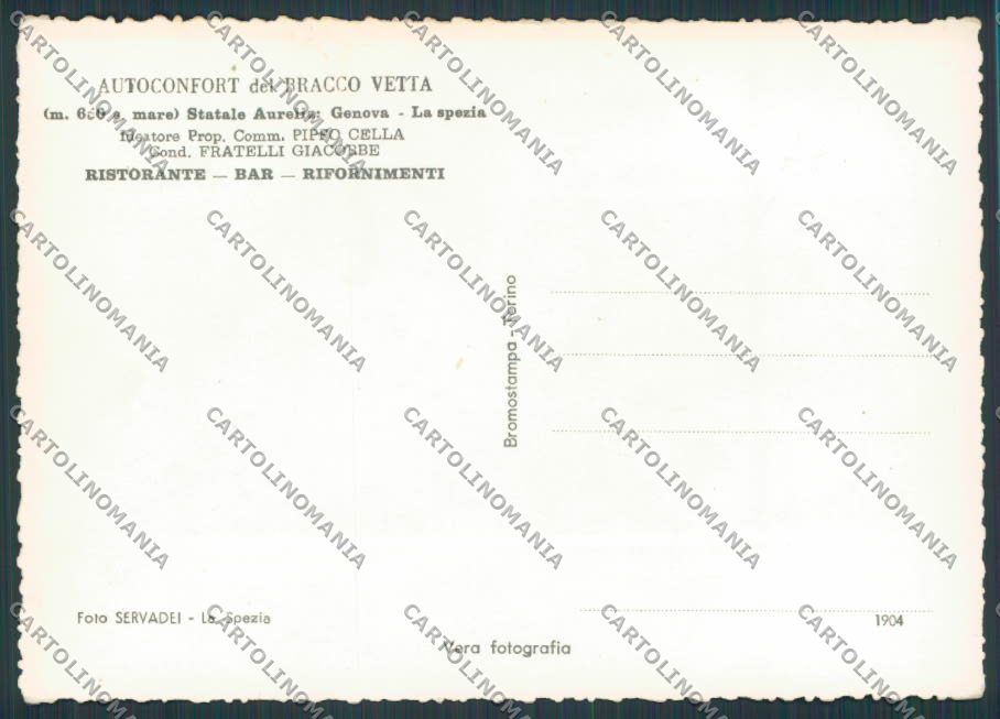 La Spezia Roccia dei Nani foto FG cartolina BB2145 – retro