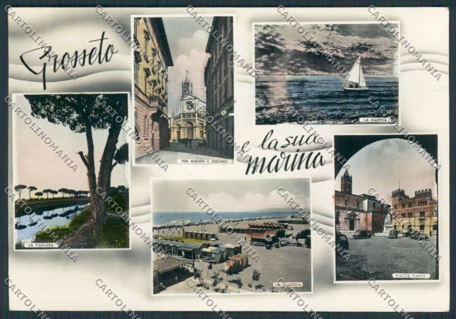 Grosseto Marina di Piazza Dante foto FG cartolina BB2151 – fronte