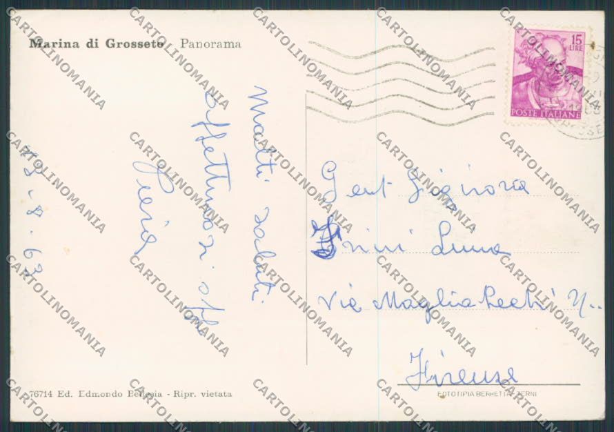 Grosseto Marina di foto FG cartolina BB2175 – retro