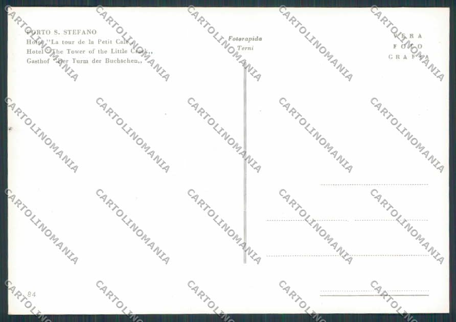 Grosseto Porto Santo Stefano Hotel Torre Cala Piccola foto FG cartolina BB2274 – retro