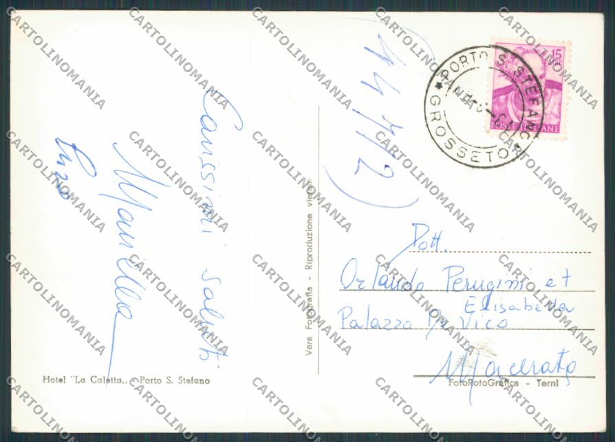 Grosseto Porto Santo Stefano Cala Piccola foto FG cartolina BB2275 – retro