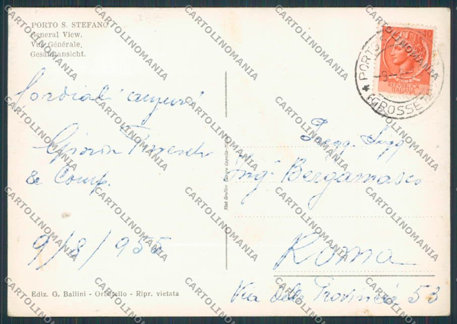 Grosseto Porto Santo Stefano Panorama FG cartolina BB2284 – retro