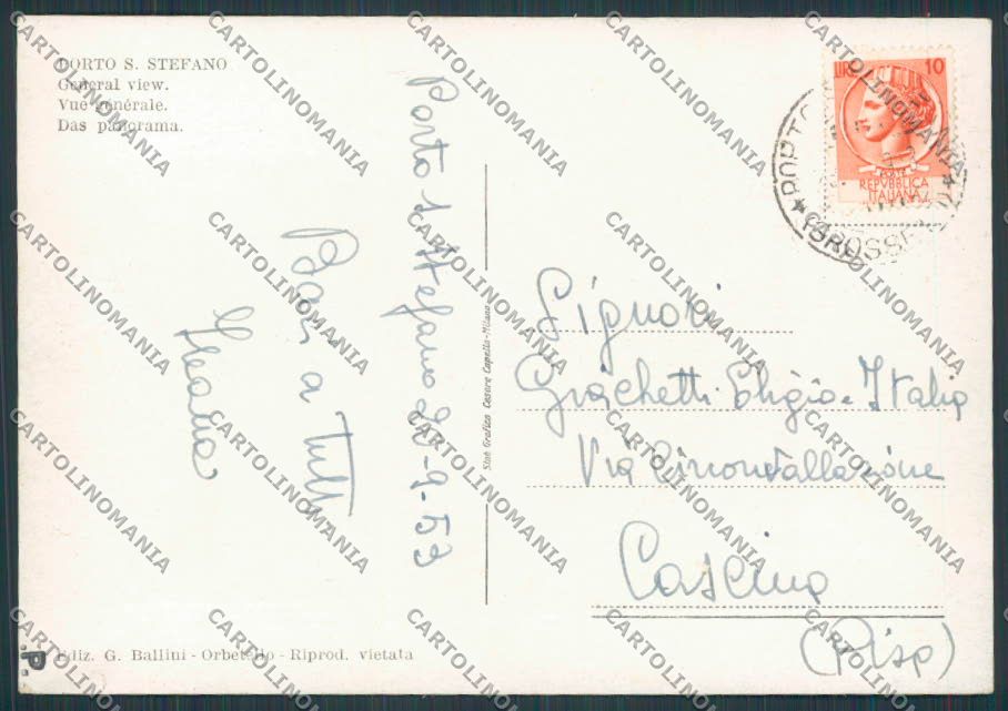 Grosseto Porto Santo Stefano Panorama FG cartolina BB2287 – retro