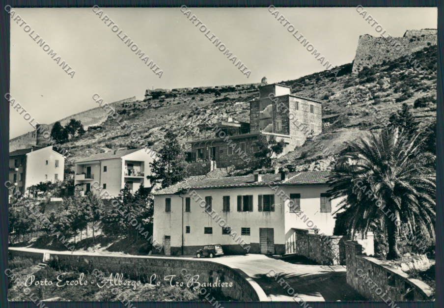 Grosseto Porto Ercole Albergo le tre Bandiere foto FG cartolina BB2290 – fronte
