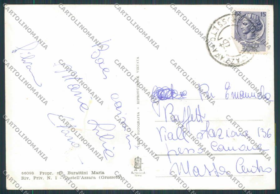 Grosseto Castell'Azzara Nevicata foto FG cartolina BB2314 – retro
