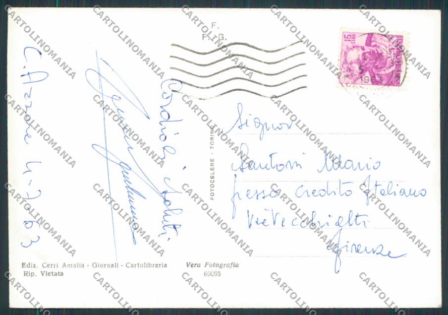 Grosseto Castell'Azzara Via Dante Alighieri foto FG cartolina BB2317 – retro