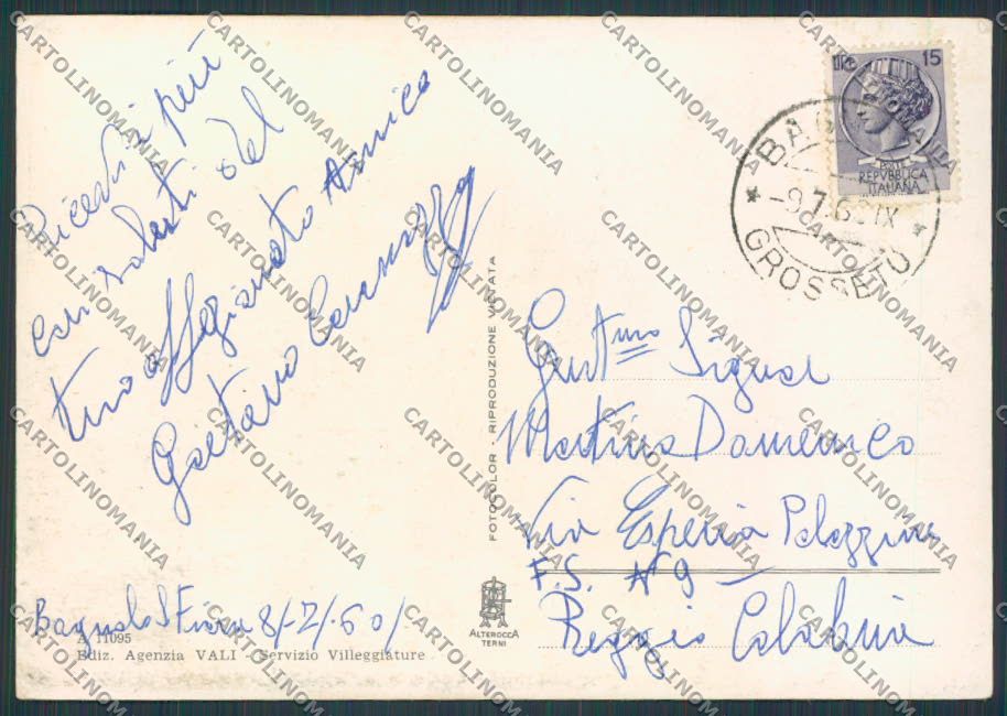 Grosseto Monte Amiata Sci foto FG cartolina BB2345 – retro