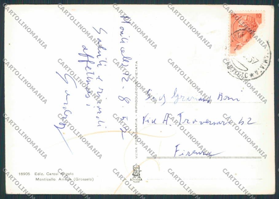Grosseto Monticello Amiata Panorama foto FG cartolina BB2347 – retro