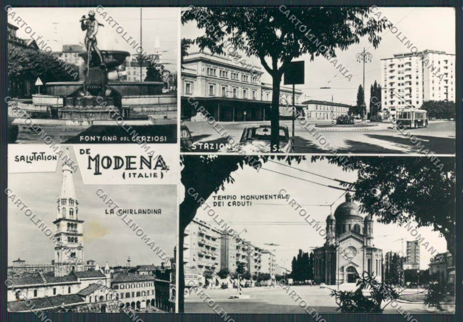 Modena Città saluti da Stazione foto FG cartolina BB2438 – fronte