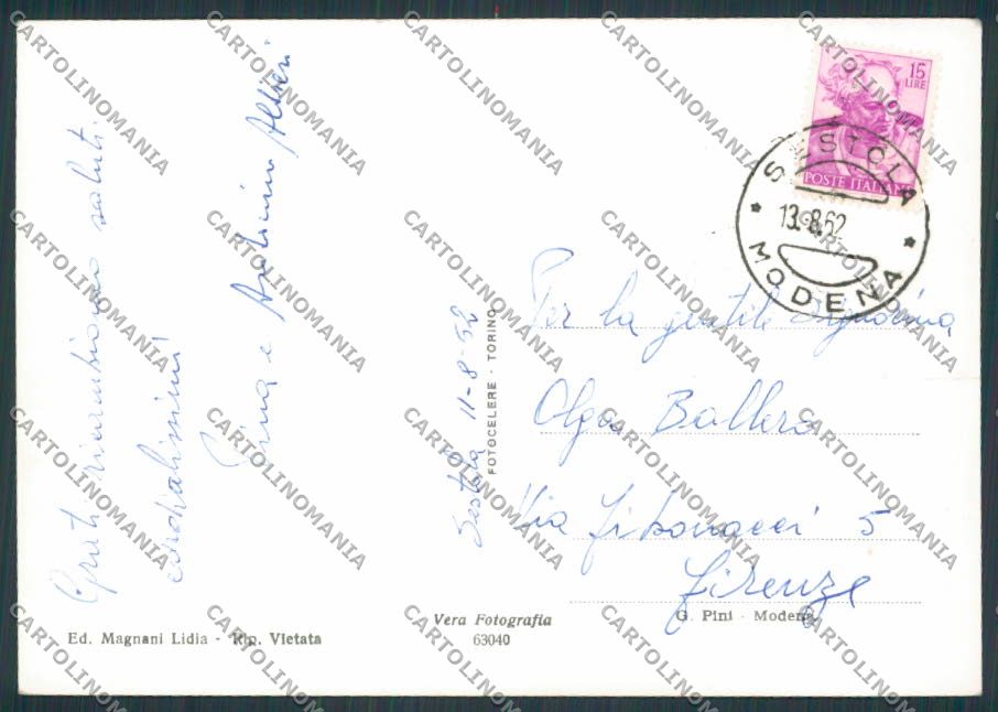 Modena Sestola Panorama Corriera foto FG cartolina BB2454 – retro
