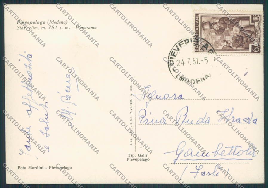 Modena Pievepelago Panorama FG cartolina BB2494 – retro