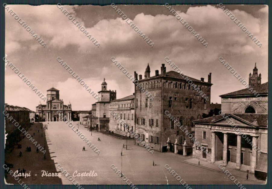 Modena Carpi Piazza Castello PIEGHINA foto FG cartolina BB2506 – fronte