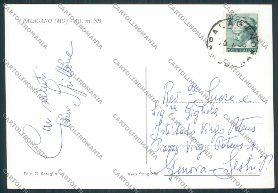 Modena Palagano saluti da Vedutine foto FG cartolina BB2538 – retro