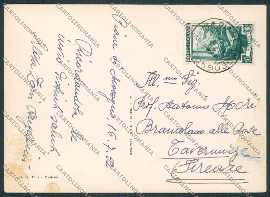 Modena La Santona Monte Cimone FG cartolina BB2557 – retro