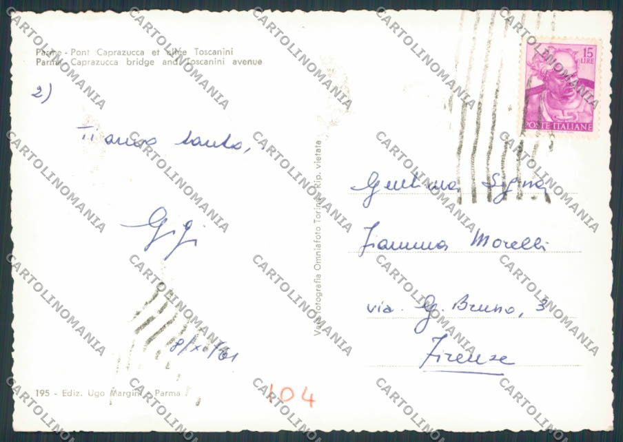 Parma Città Ponte Caprazucca foto FG cartolina BB2583 – retro