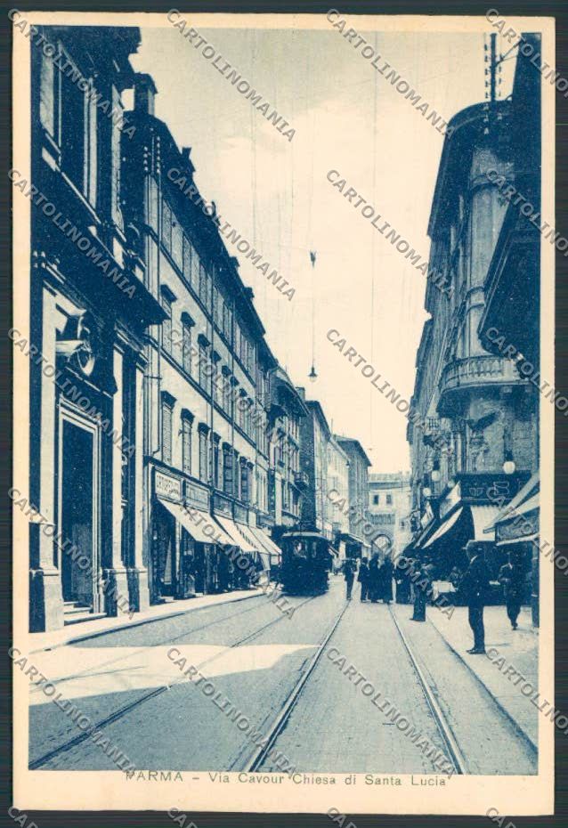 Parma Città Via Cavour Tram FG cartolina BB2598 – fronte