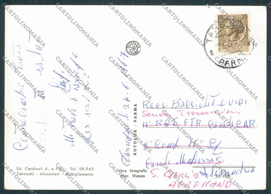 Parma Tarsogno Alberghi STRAPPINO foto FG cartolina BB2616 – retro