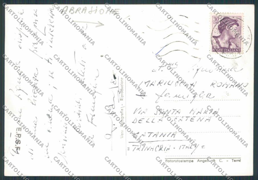 Parma Tabiano saluti da Terme ABRASA foto FG cartolina BB2642 – retro