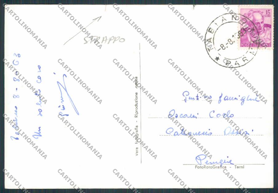 Parma Tabiano saluti da Terme STRAPPINO foto FG cartolina BB2643 – retro