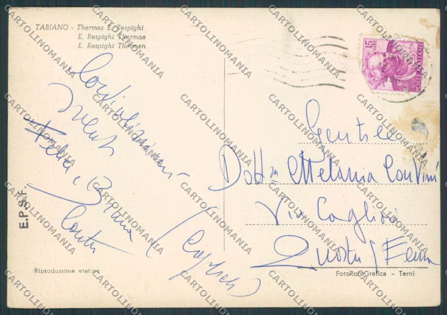 Parma Tabiano Terme foto FG cartolina BB2644 – retro