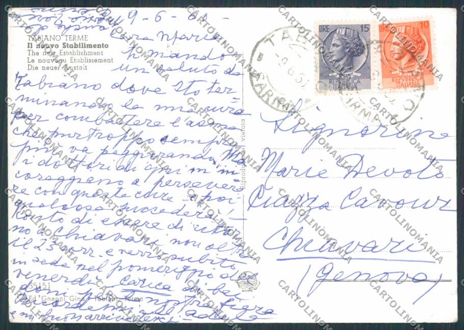 Parma Tabiano Terme Fiat 600 foto FG cartolina BB2646 – retro