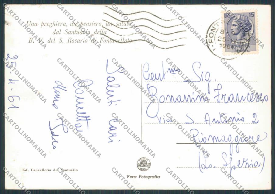 Parma Fontanellato Vedutine foto FG cartolina BB2682 – retro