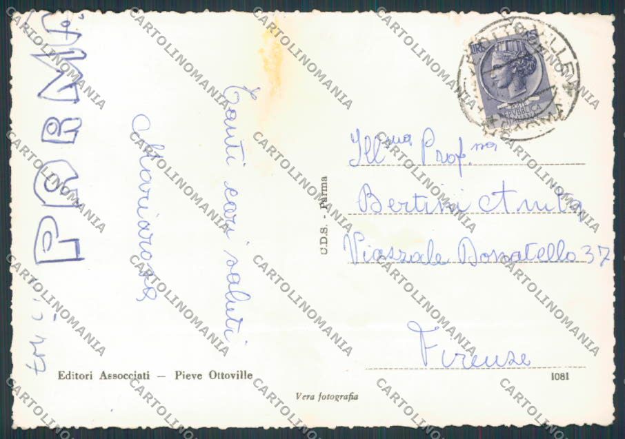 Parma Pieve Ottoville Viale delle Rimembranze Cannoni foto FG cartolina BB2698 – retro
