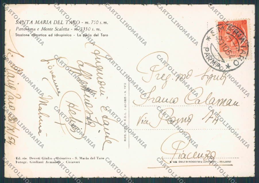 Parma Santa Maria del Taro Panorama FG cartolina BB2704 – retro