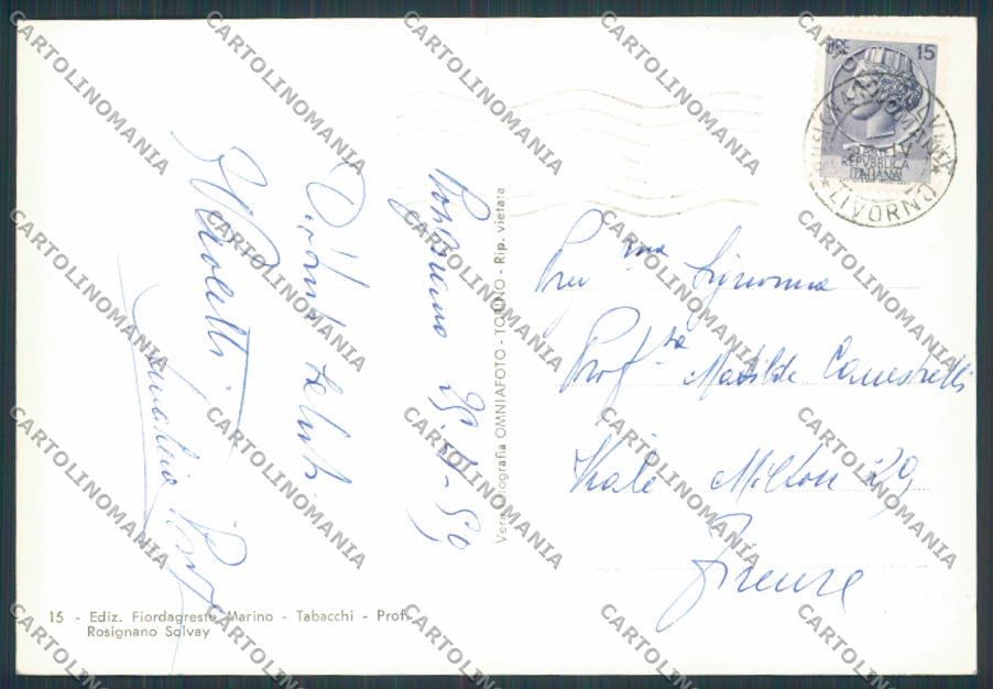 Livorno Rosignano Solvay Stabilimenti foto FG cartolina BB2851 – retro