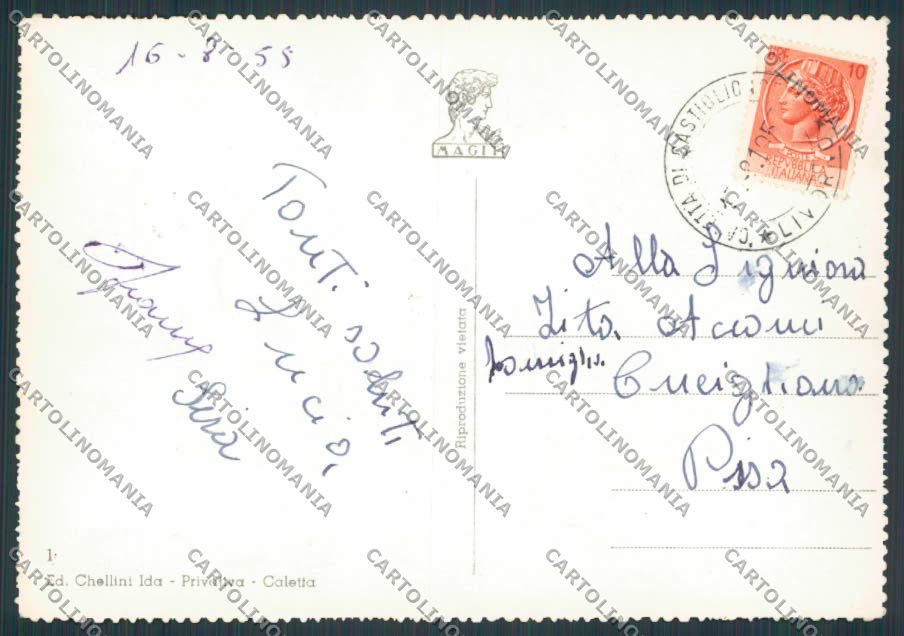 Livorno Castiglioncello Porticciuolo foto FG cartolina BB2883 – retro