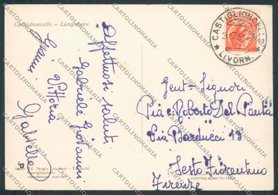 Livorno Castiglioncello Lungomare FG cartolina BB2891 – retro