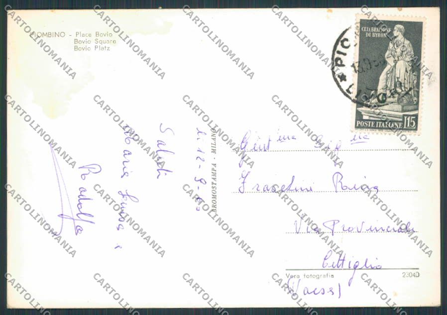 Livorno Piombino Piazza Bovio foto FG cartolina BB2893 – retro