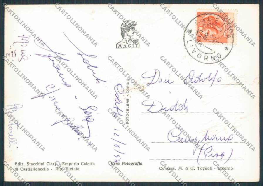 Livorno Castiglioncello Caletta foto FG cartolina BB2907 – retro