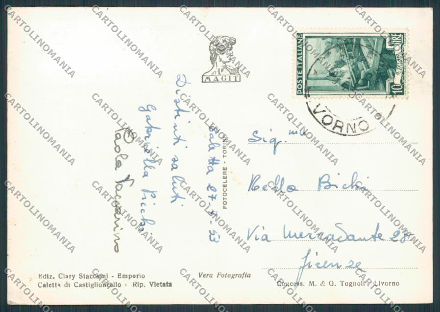 Livorno Castiglioncello Caletta foto FG cartolina BB2908 – retro