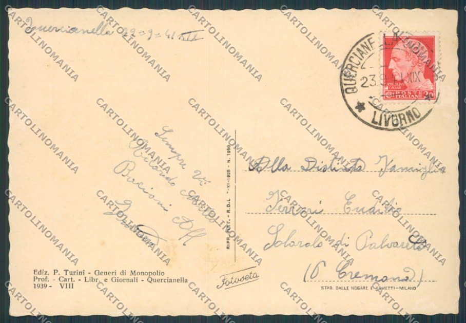 Livorno Quercianella Panorama FG cartolina BB2912 – retro