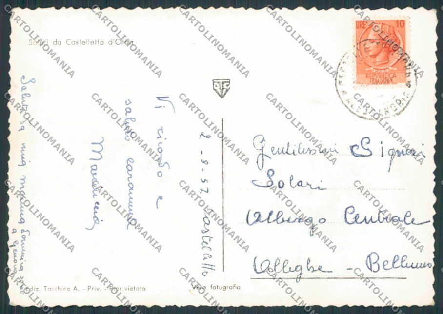 Alessandria Castelletto D'Orba Panorama foto FG cartolina BB2920 – retro