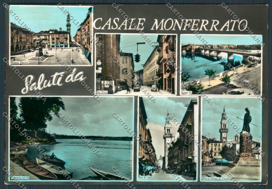 Alessandria Casale Monferrato saluti da foto FG cartolina BB2923 – fronte