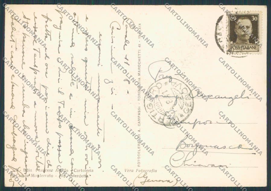 Alessandria Casale Monferrato Via Umberto foto FG cartolina BB2924 – retro